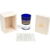 Рюмка TAJIMA GLASS Фудзи с позолотой 85 мл, лазурная