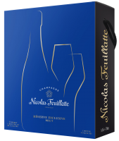 Шампанское Nicolas Feuillatte Brut Reserve Exclusive в подарочной упаковке с 2-мя бокалами