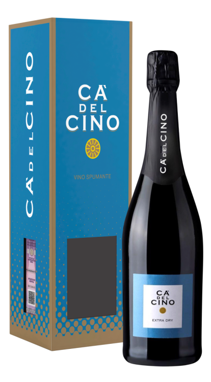 Игристое вино Ca del Cino Extra Dry в подарочной упаковке