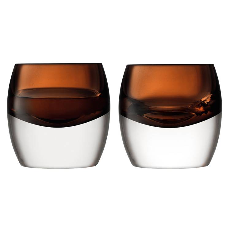 Набор низких стаканов Lsa International Whisky Club, 230 мл, коричневый, 2 шт.