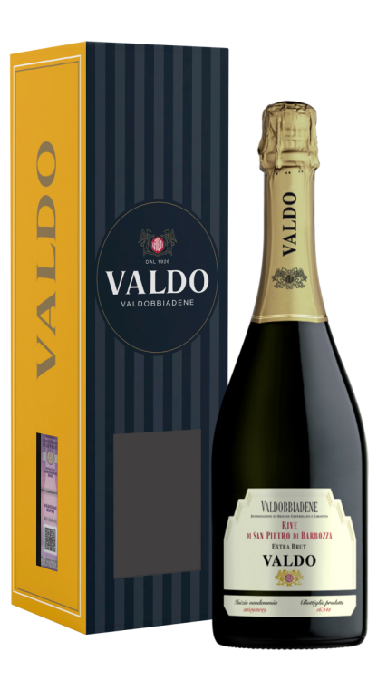 Игристое вино Valdo Rive di San Pietro di Barbozza Valdobbiadene DOCG Extra Brut белое экстра брют в подарочной упаковке