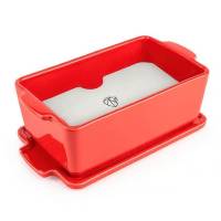 Форма для запекания с крышкой и прессом PEUGEOT CERAMIC, 20х11 см, Франция, красный