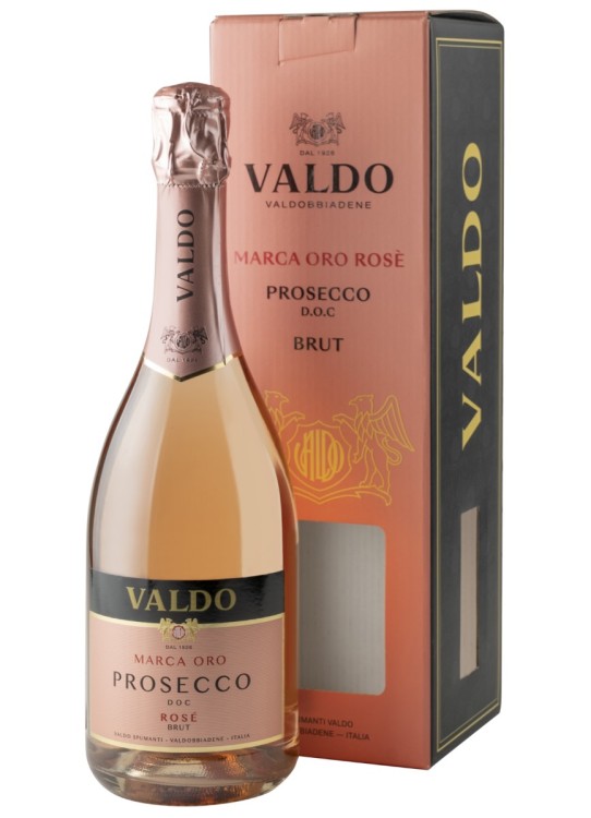 Игристое вино Valdo Marca Oro Rosè Brut Prosecco DOC розовое брют в подарочной упаковке