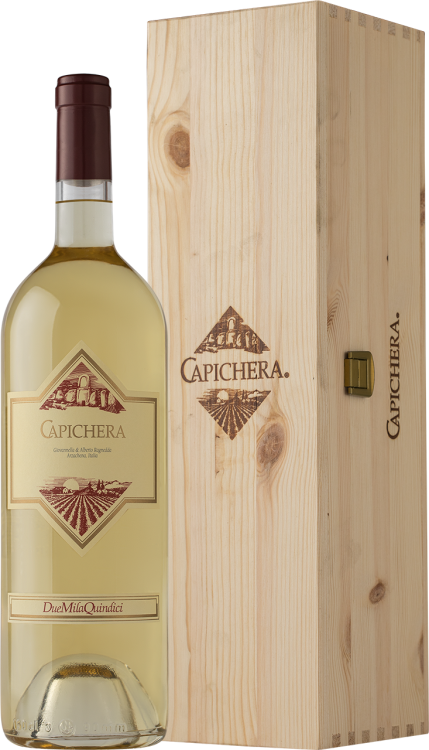 Итальянское вино Capichera в  деревянном футляре белое сухое