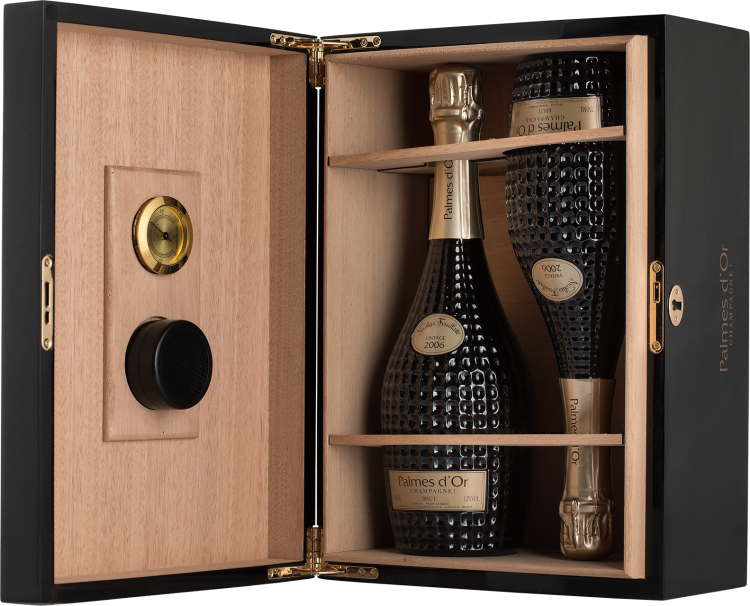 Шампанское Nicolas Feuillatte Palmes d’Or Brut набор 2 бутылки в деревянном футляре