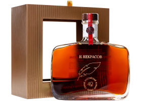 Российский коньяк ОС "Н.Некрасов"  40 лет в подарочной упаковке