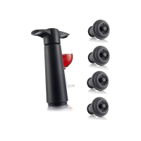 Вакуумный насос для вина Vacu Vin Black + 4 пробки