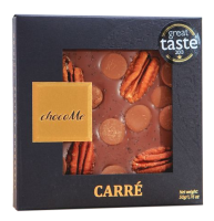 Молочный шоколад с ванильной морской солью из Таити, орехами пекан и карамелью