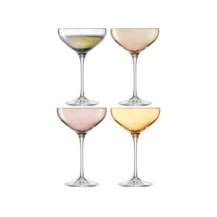 Набор из 4 бокалов-креманок Lsa International Polka 235 мл металлик