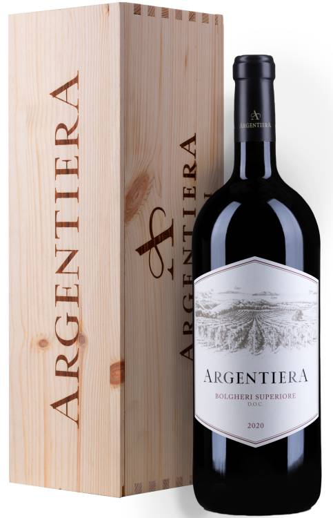 Итальянское вино Argentiera в деревянном футляре