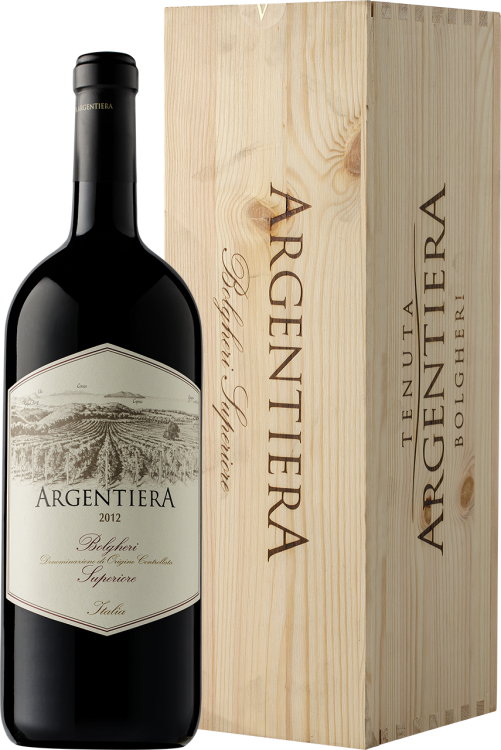 Итальянское вино Argentiera в деревянном футляре