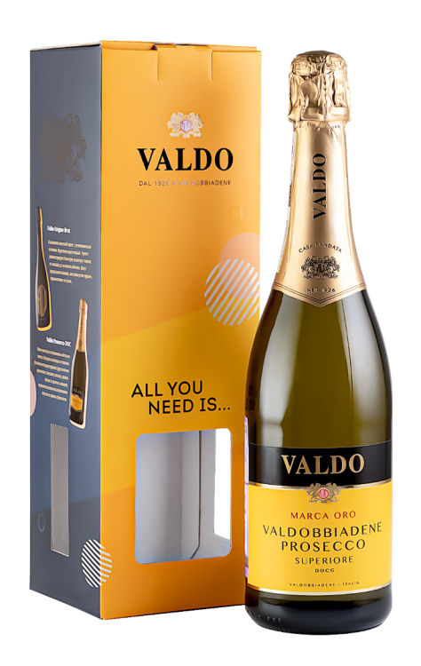 Игристое вино Valdo Marca Oro Prosecco Superiore в подарочной упаковке