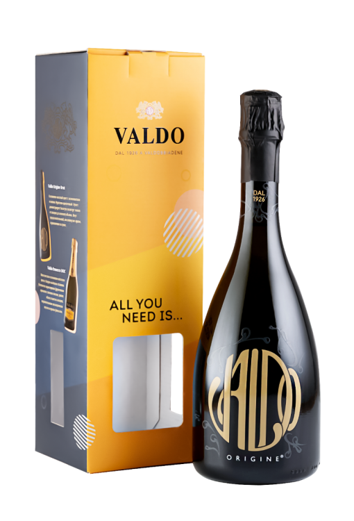 Игристое вино Valdo Origine Brut белое брют в подарочной упаковке