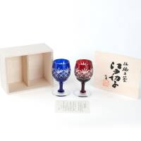 Набор рюмок TAJIMA GLASS с узором Ярай Касури 90 мл, 2 шт