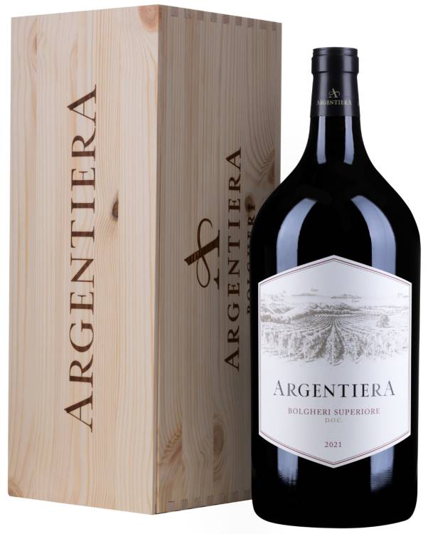 Итальянское вино Argentiera 3L в деревянном футляре