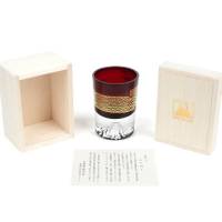 Рюмка TAJIMA GLASS Фудзи с позолотой 85 мл, медно-красная